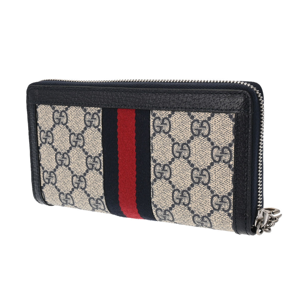 Gucci Wallet Supreme Beige GG Up Long Canvas Zip Around Ophidia Tan